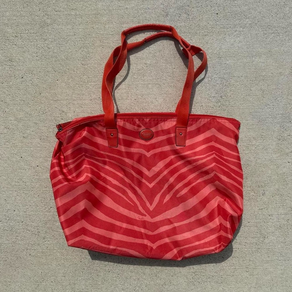 Coach Red Zebra-Stripe Tote